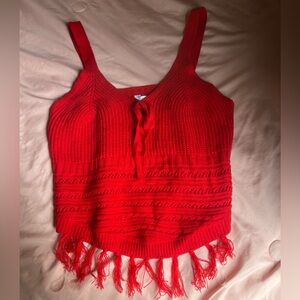 Red Knit Crop Top 🧶 Size Large